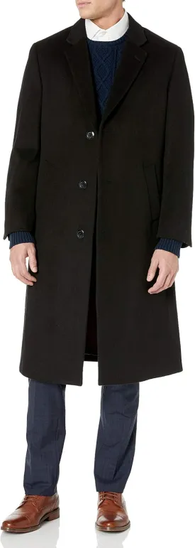 Adam Baker Men's Single Breasted Luxury Wool Full Length Topcoat - Available in Colors