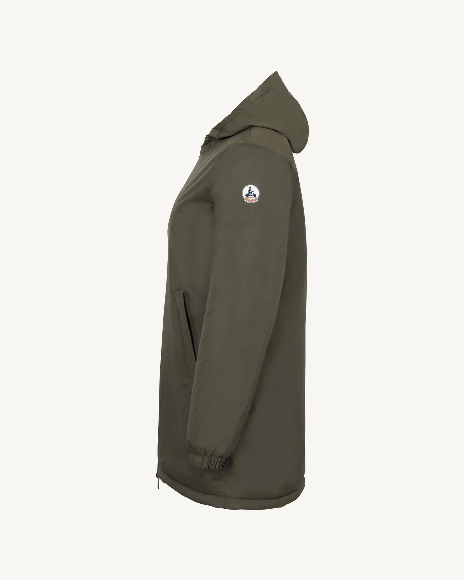Army/Beige Roma 2.0 long reversible puffer jacket