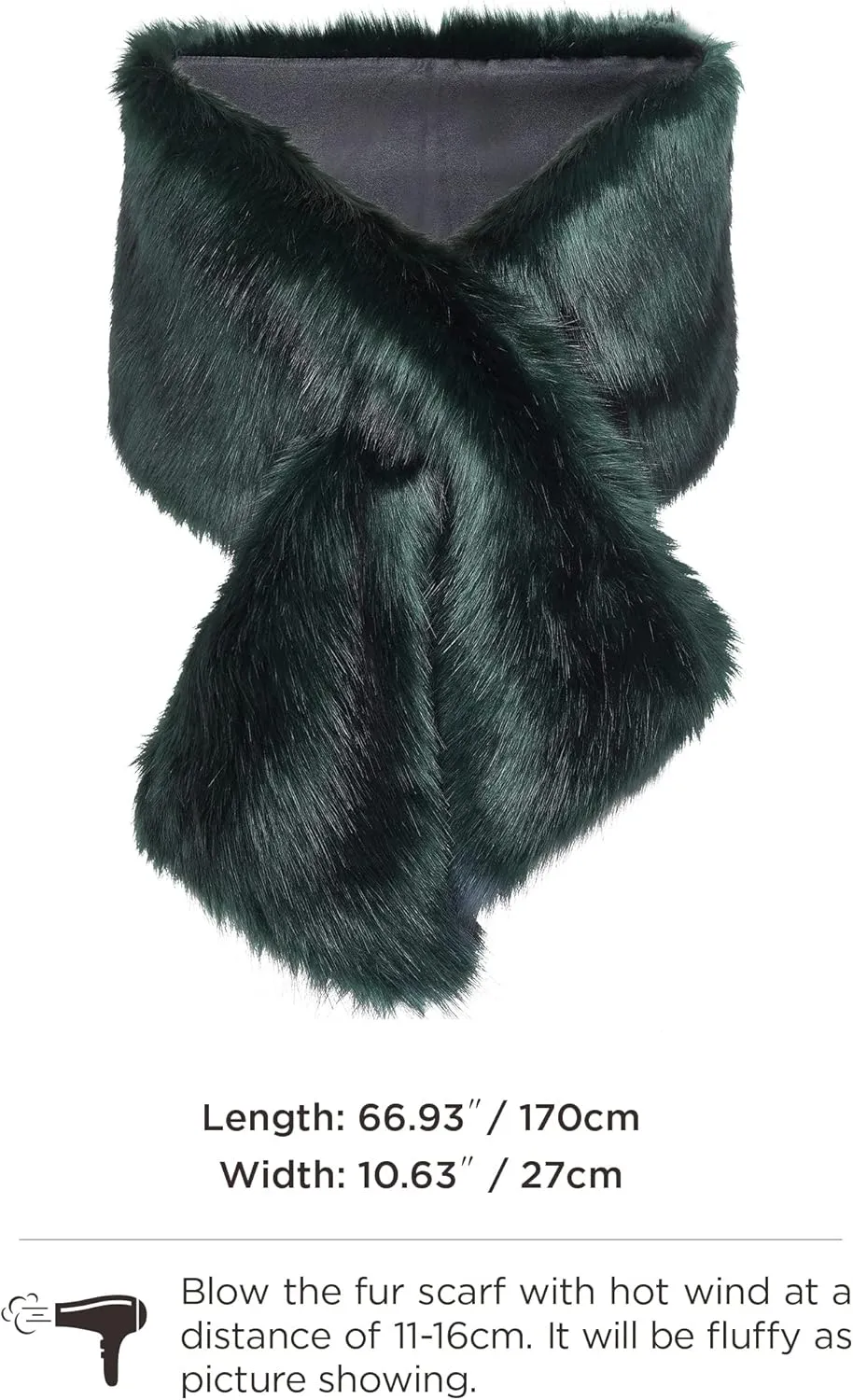 BABEYOND Womens Faux Fur Collar Shawl Faux Fur Scarf Wrap Evening Cape for Winter Coat