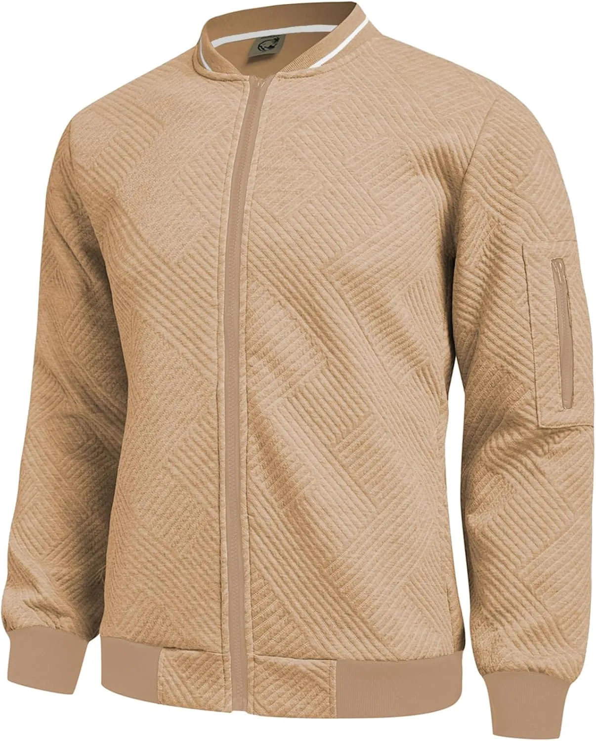 Hardaddy Men's Lightweight Bomber Jacket Textured Casual Varsity Coat