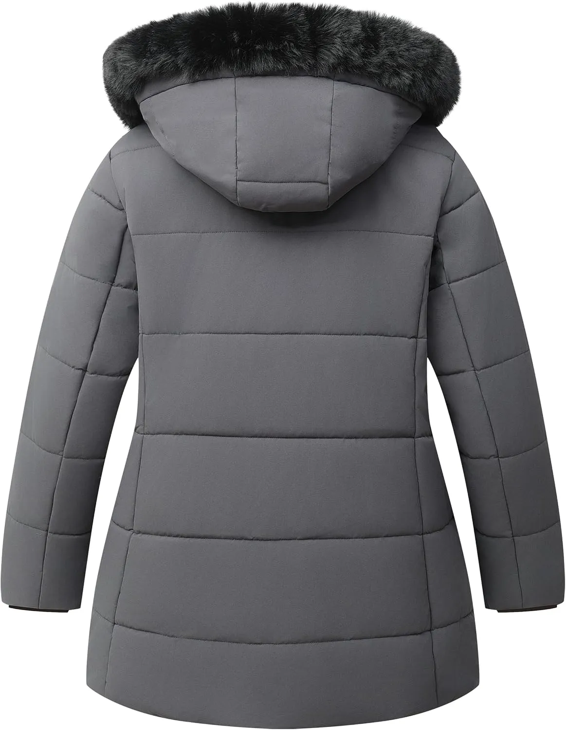 KAIDER Women's Plus Size Winter Coat Waterproof warm Down Coat Detachable Hooded Parka Jacket