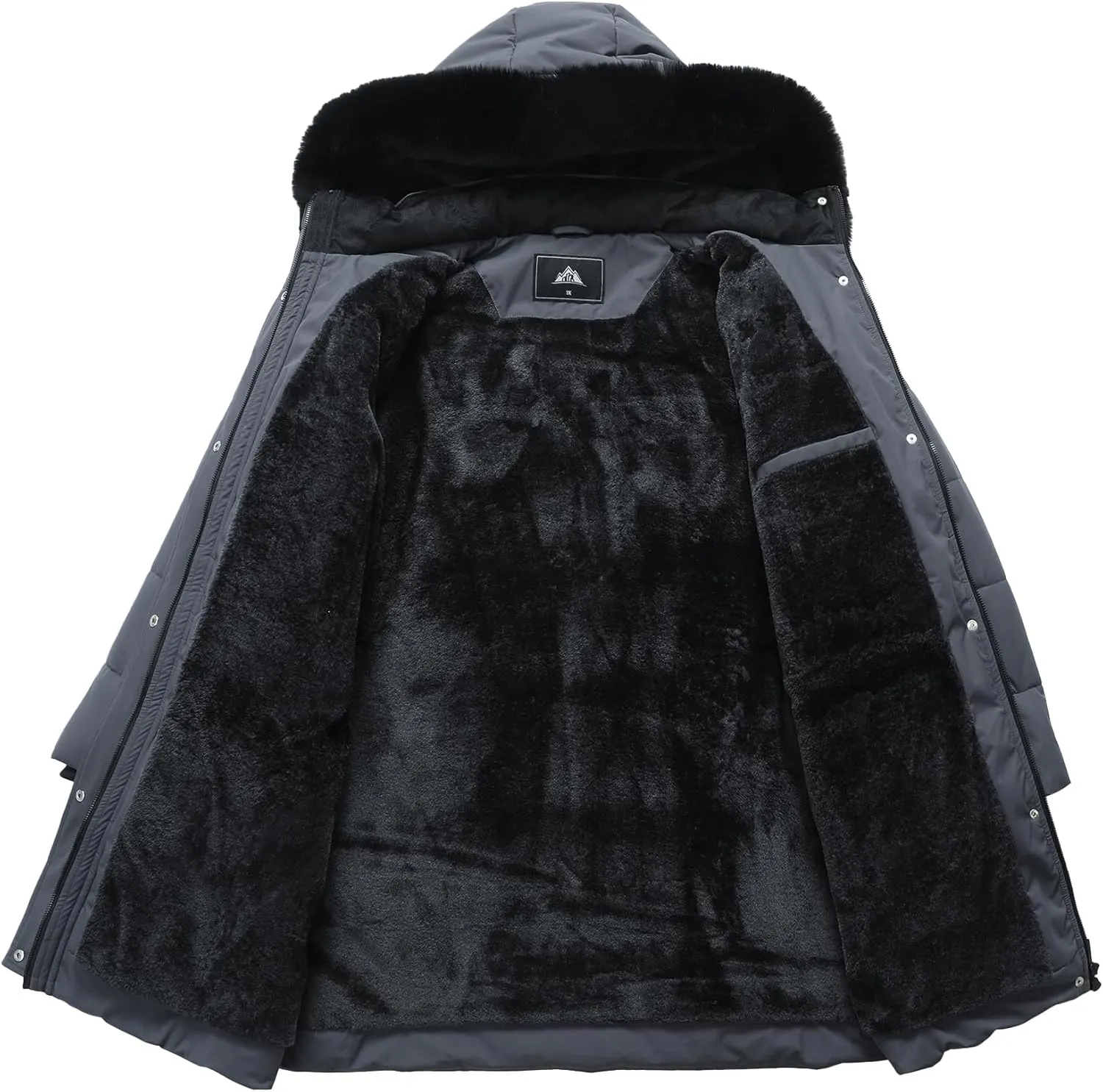 KAIDER Women's Plus Size Winter Coat Waterproof warm Down Coat Detachable Hooded Parka Jacket