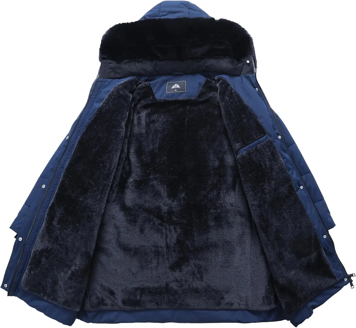 KAIDER Women's Plus Size Winter Coat Waterproof warm Down Coat Detachable Hooded Parka Jacket