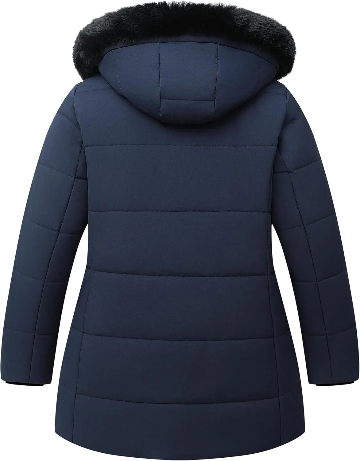 KAIDER Women's Plus Size Winter Coat Waterproof warm Down Coat Detachable Hooded Parka Jacket