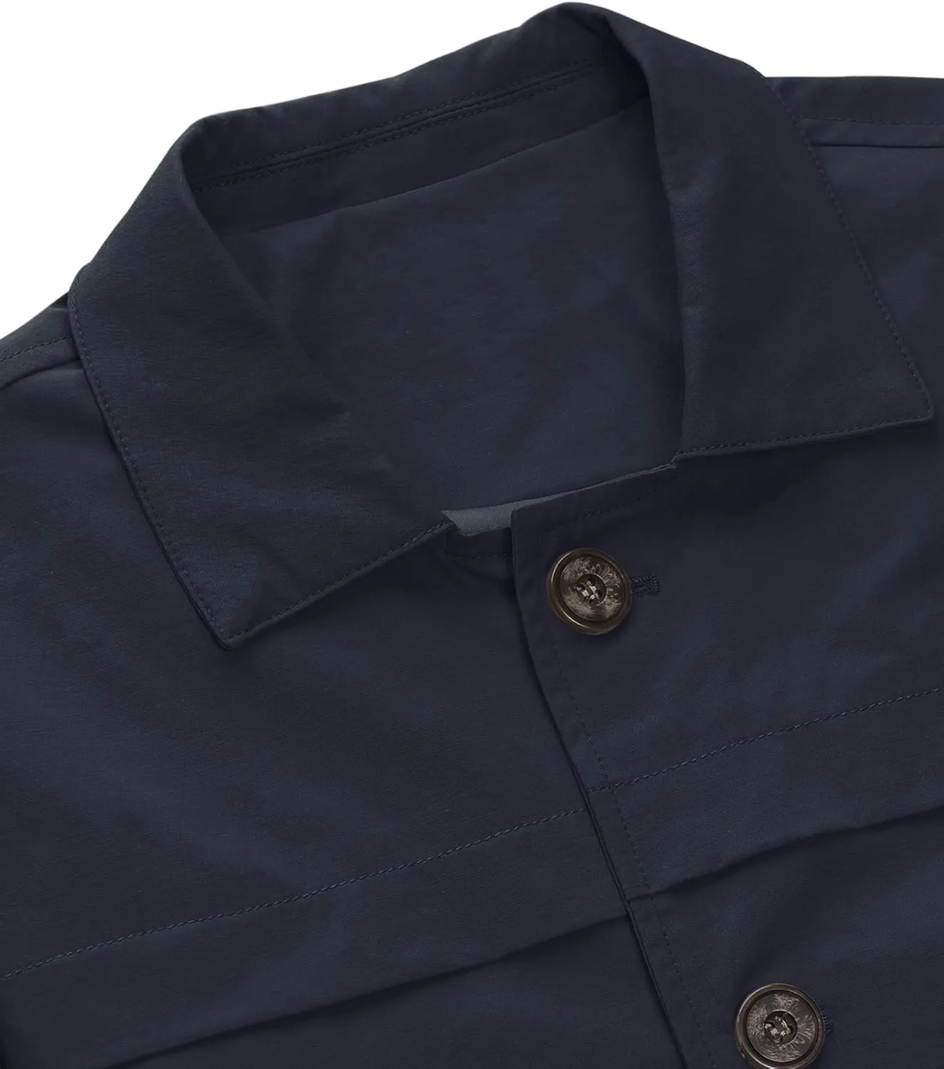Lars Amadeus Men's Trench Coat Single Breasted Button Down Jacket Long Overcoat