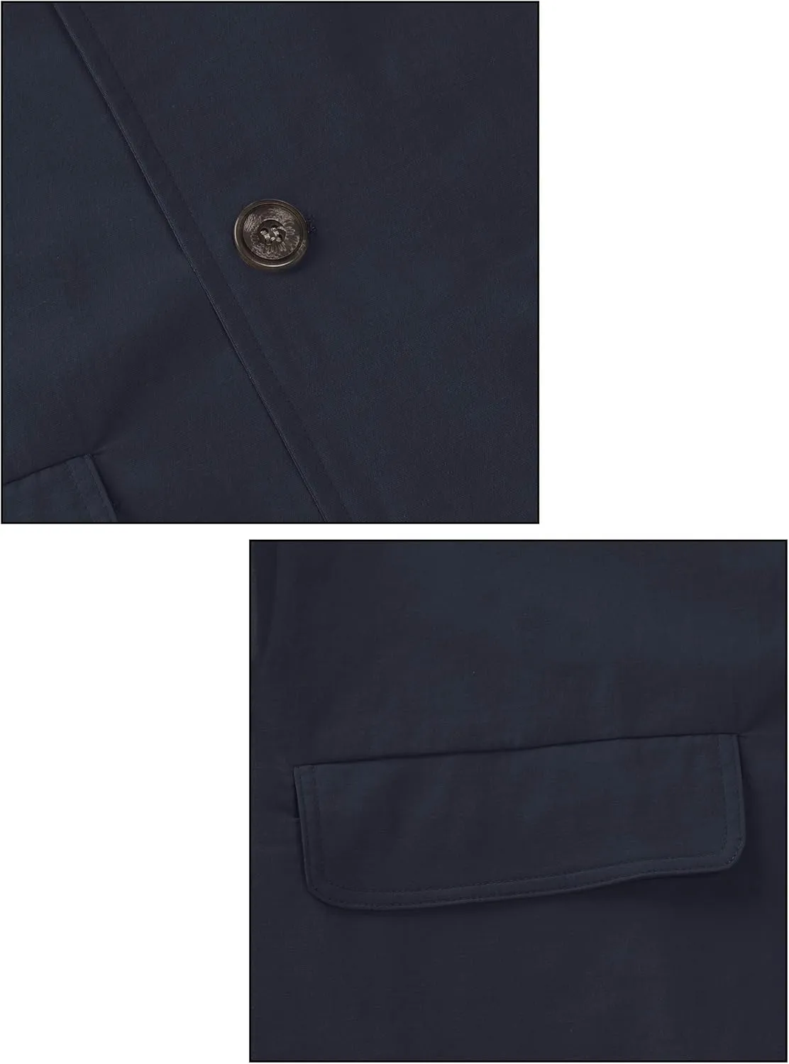 Lars Amadeus Men's Trench Coat Single Breasted Button Down Jacket Long Overcoat