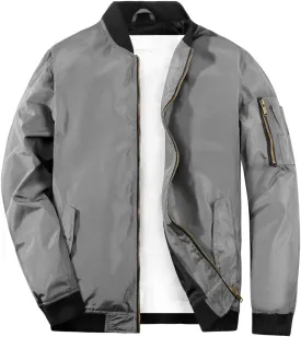 MADHERO Mens Bomber Jacket Lightweight Slim Fit Softshell Windbreaker