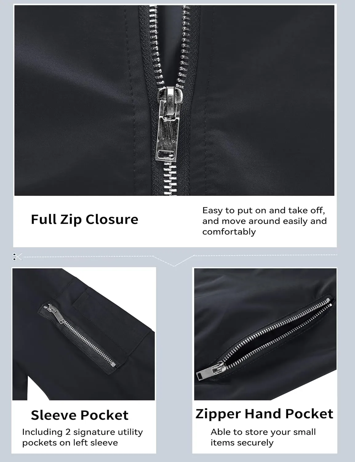 MAGCOMSEN Men's Bomber Jacket Lightweight Casual Windbreaker Spring Fall Zip Up Coat with 5 Pocket