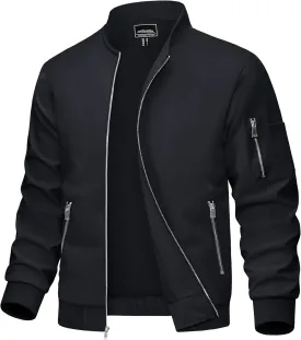 MAGCOMSEN Men's Bomber Jacket Lightweight Casual Windbreaker Spring Fall Zip Up Coat with 5 Pocket
