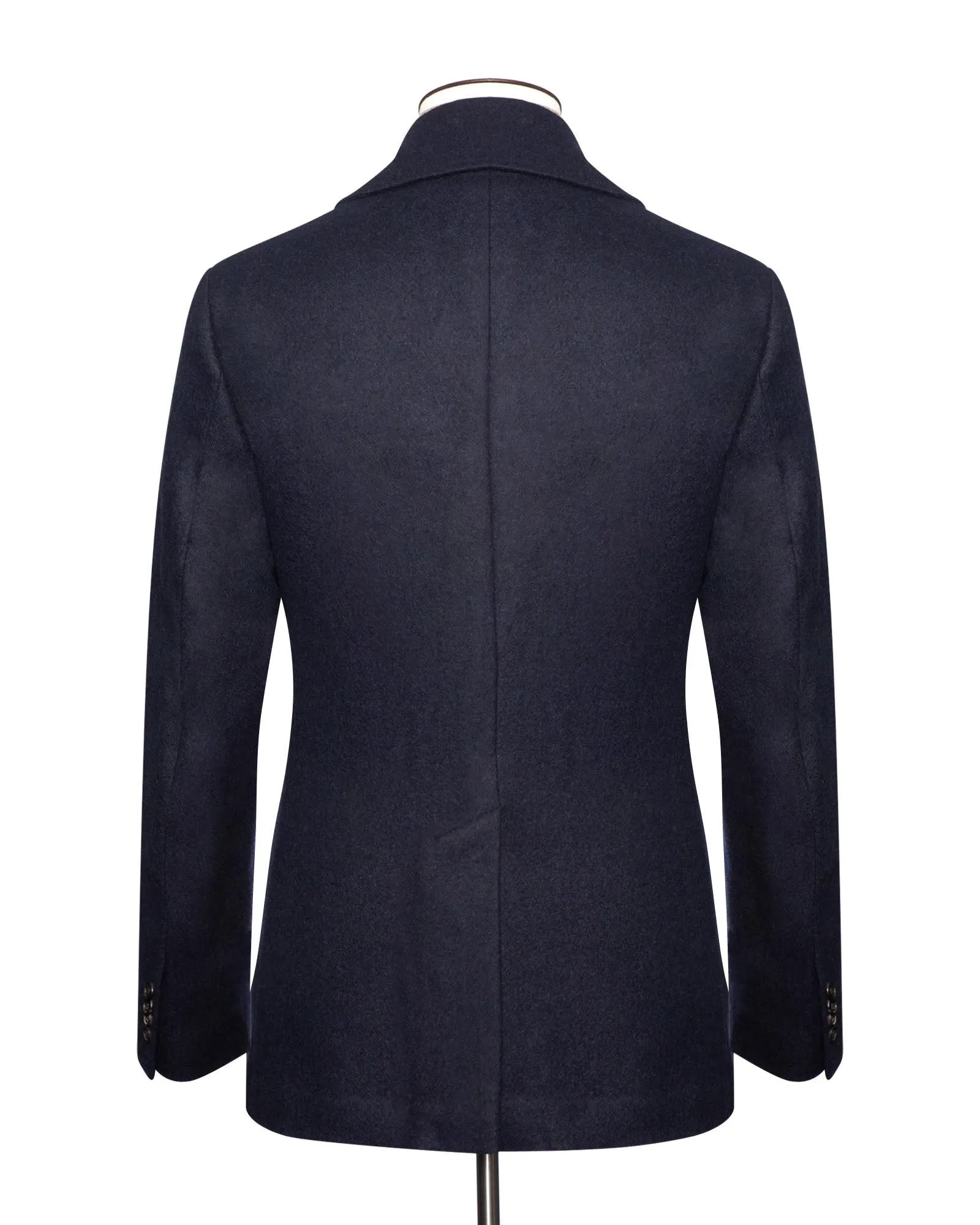 Midnight Blue Double Faced Twill Pea Coat