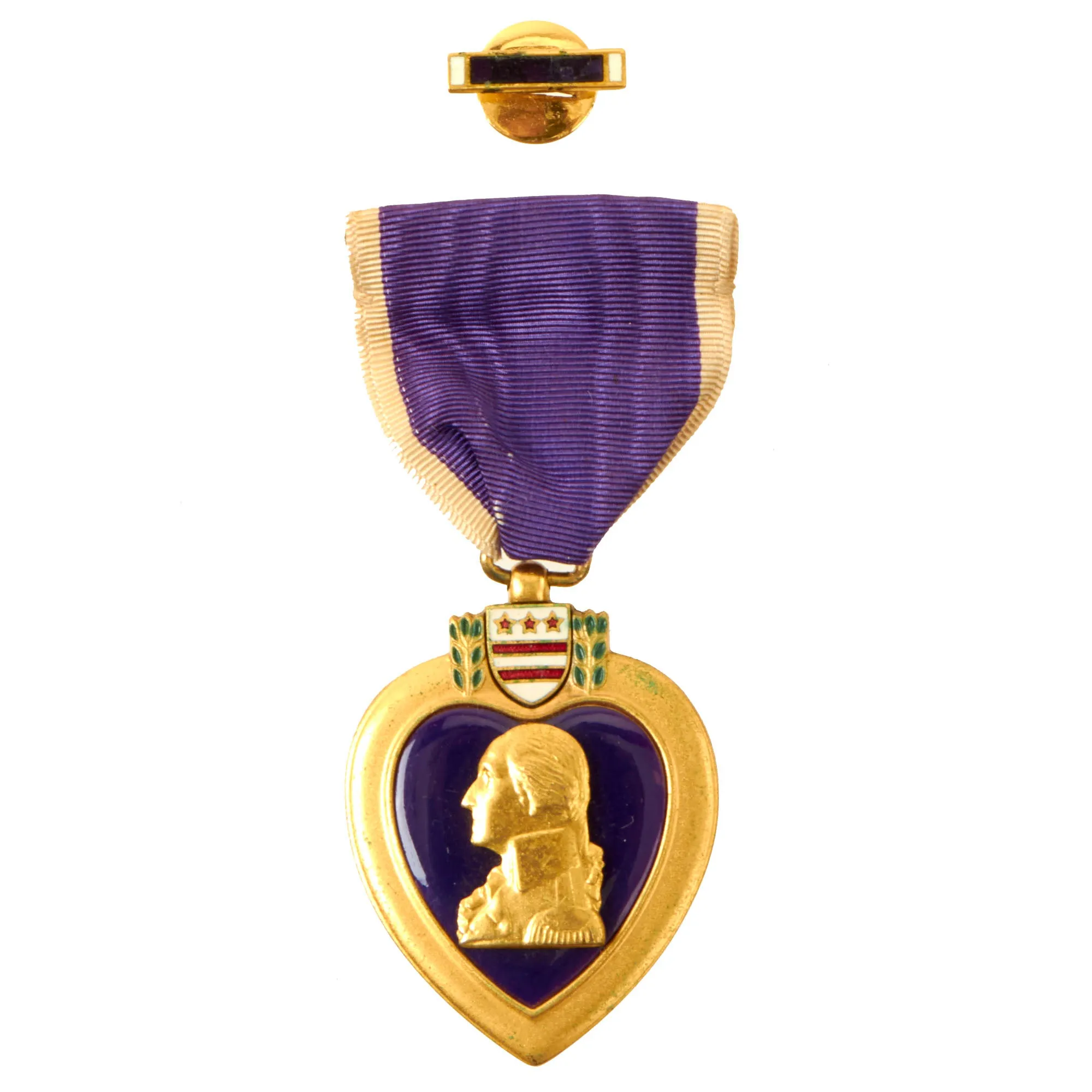 Original U.S. WWII Privately Engraved Purple Heart & Pin in Original Box - Silver Star Recipient