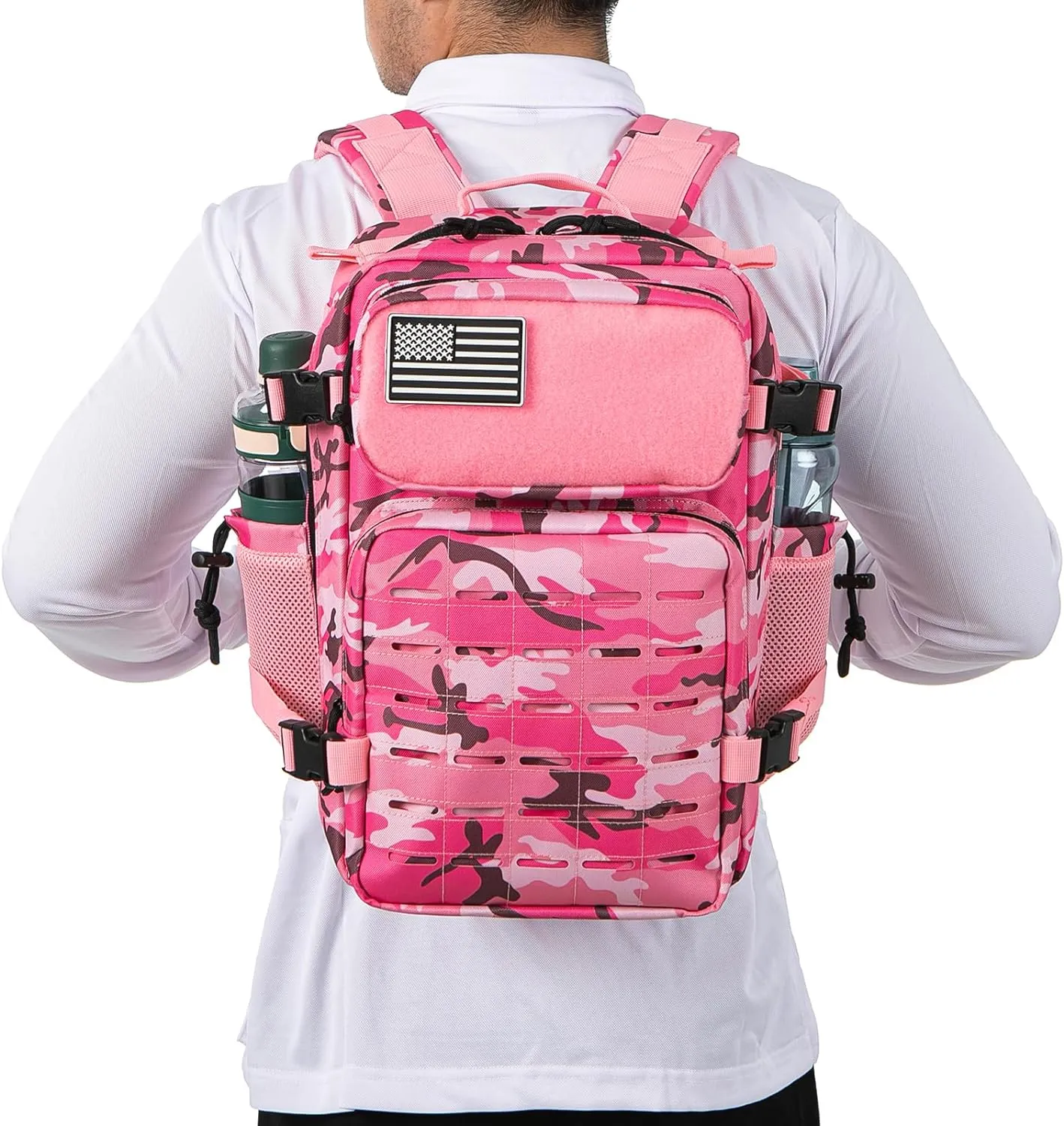 QT&QY 25L/35L/45L Military Tactical Backpack For Men Molle Daypack 3 Day Bug Out Bag Hiking Rucksack With Bottle Holder
