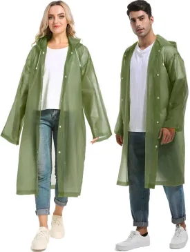 Rain Ponchos for Adults Reusable Raincoats Survival Heavy Duty Military Impermeable 2 Packs Rain Coat