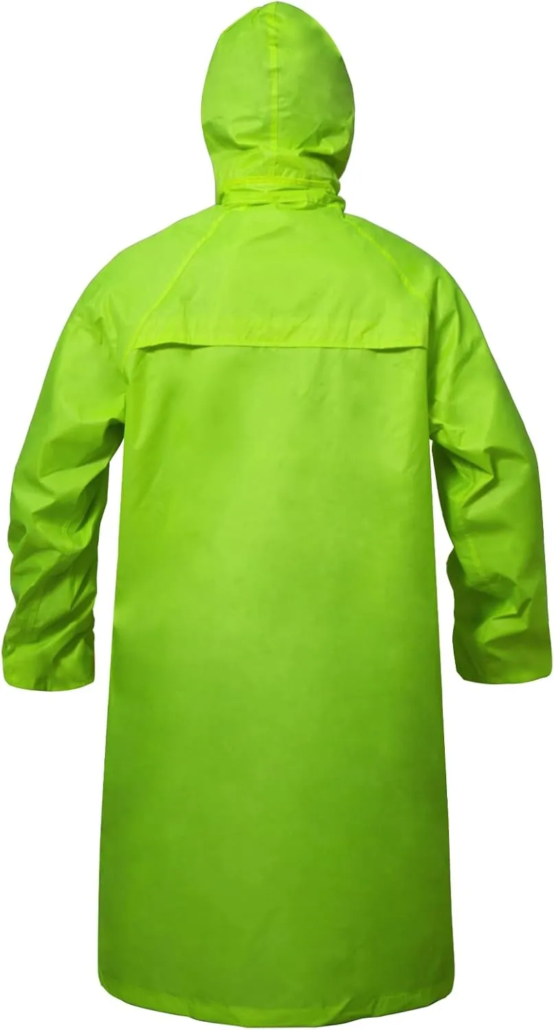 Raincoat for Men Waterproof Long Rain Jacket with Stowable Hood Lightweight Rain Gear Poncho for Unisex