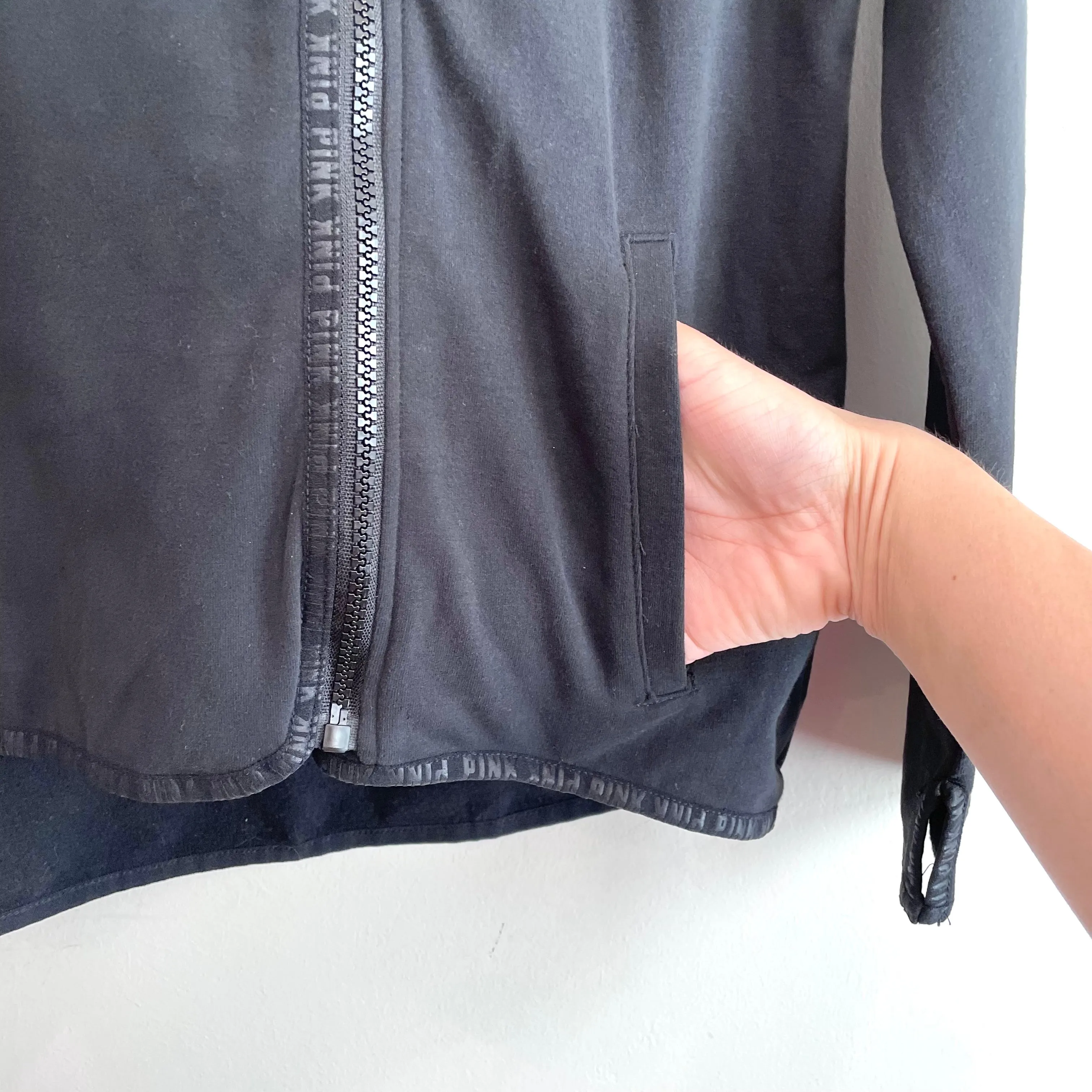 Side Zip Hooded Thumbhole Jacket