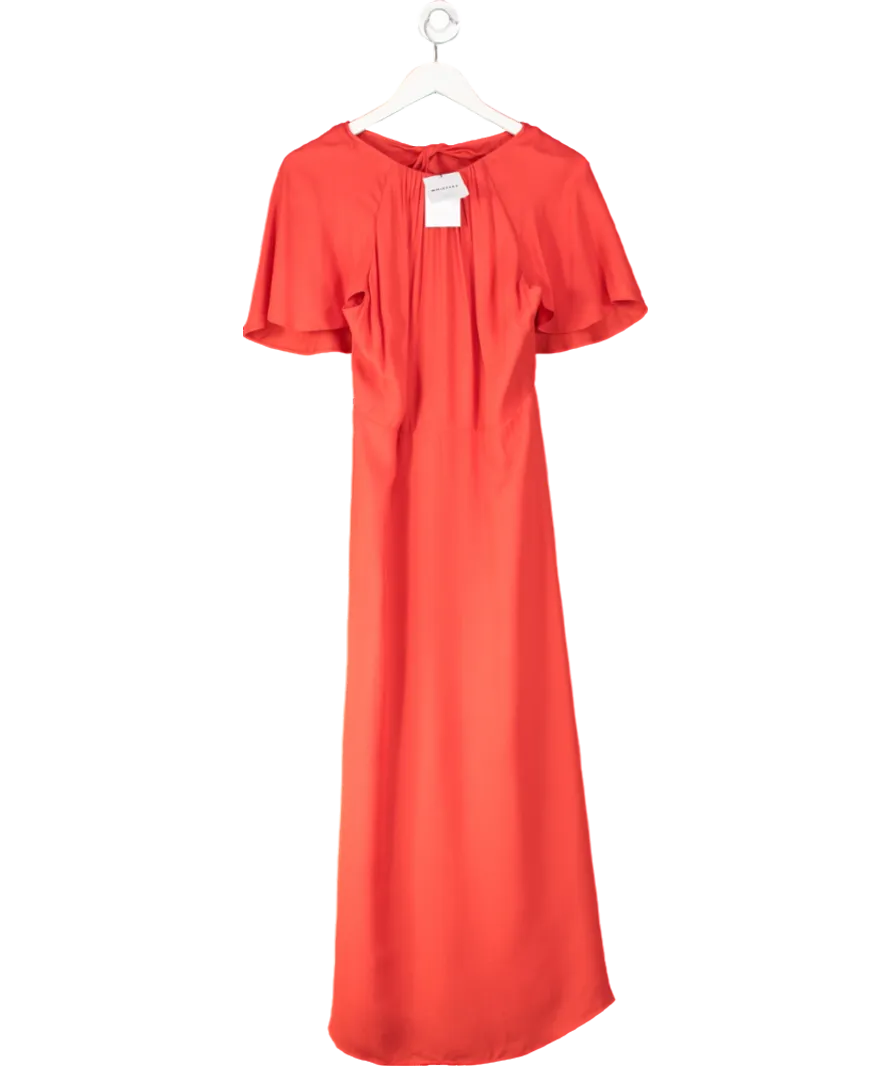 Whistles Red Annabelle Cape Sleeve Dress UK 14