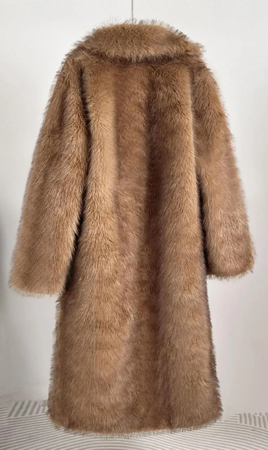 Women's Shaggy Faux Fur Warm Maxi Overcoat Outwear,Fluffy Winter Parka Long Jackets Coats
