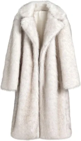 Women's Shaggy Faux Fur Warm Maxi Overcoat Outwear,Fluffy Winter Parka Long Jackets Coats