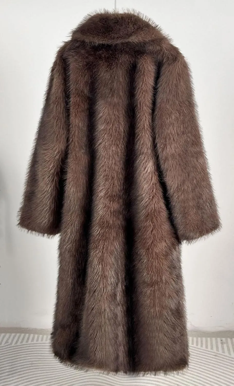 Women's Shaggy Faux Fur Warm Maxi Overcoat Outwear,Fluffy Winter Parka Long Jackets Coats