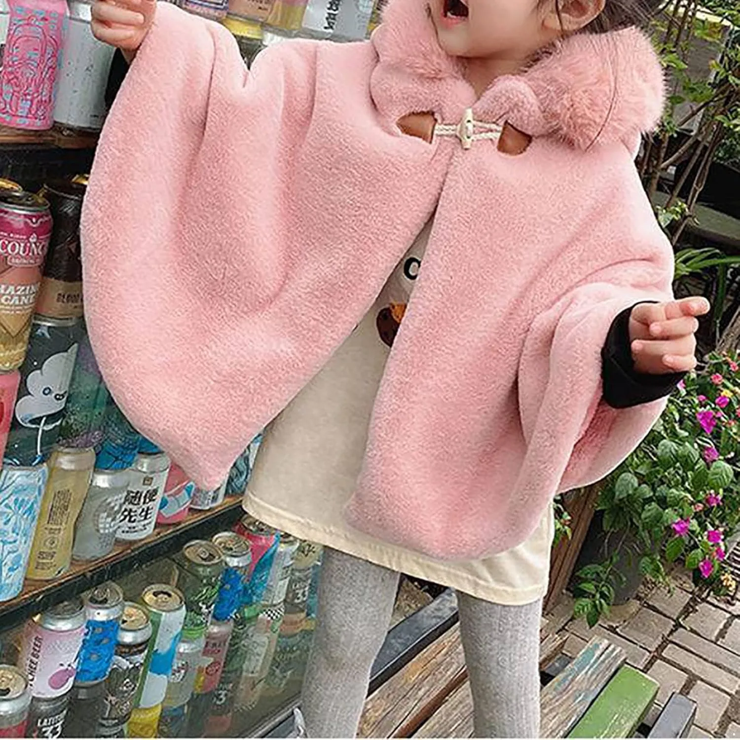 Yartina Newborn Infant Baby Girls Faux Fur Coat Winter Thick Jacket Cape Cloak Poncho 0-3 Years