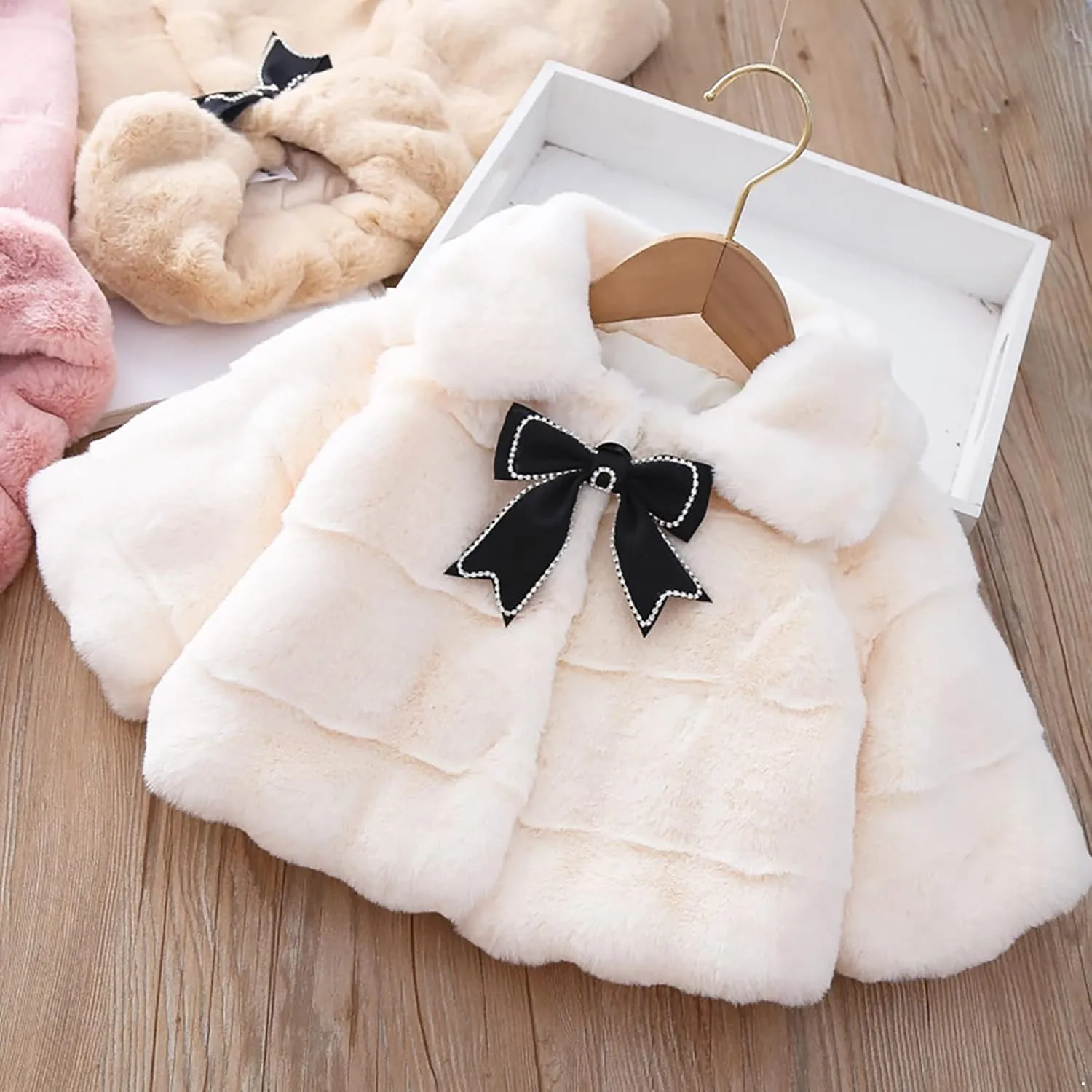 Yartina Newborn Infant Baby Girls Faux Fur Coat Winter Thick Jacket Cape Cloak Poncho 0-3 Years