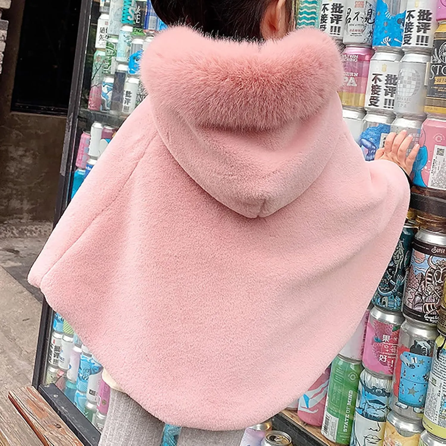 Yartina Newborn Infant Baby Girls Faux Fur Coat Winter Thick Jacket Cape Cloak Poncho 0-3 Years