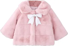 Yartina Newborn Infant Baby Girls Faux Fur Coat Winter Thick Jacket Cape Cloak Poncho 0-3 Years